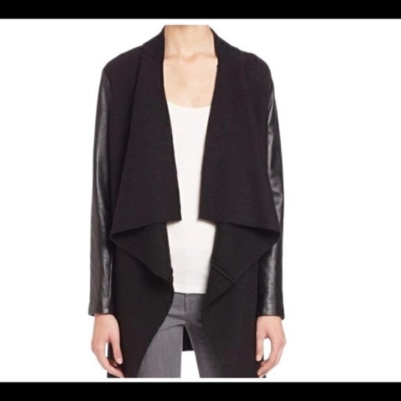 Joie Sweaters - Joie Faiga Boiled Wool and Lamb Leather Jacket (c)